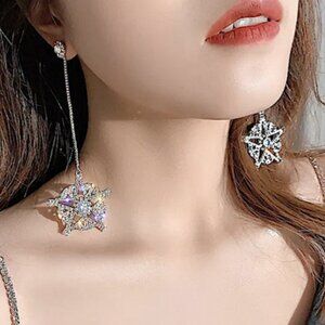 RHINSTONE DROP STAR EARRINGS